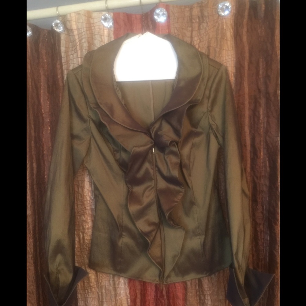Gorgeous Samuel Dong dress top sz 8 - olive color
